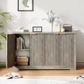 4-Door Modern Wood Sideboard Buffet Cabinet, with Storage Space, Credenza Coffee Bar Table Console for Living Room, Kitchen, Dining Room & Hallway