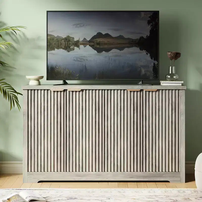 Moderner Sideboard-Buffetschrank aus Holz mit 4 Türen, Stauraum, Anrichte, Kaffeebar-Tischkonsole für Wohnzimmer, Küche, Esszimmer & Flur