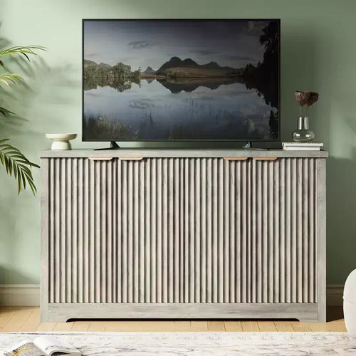 Moderner Sideboard-Buffetschrank aus Holz mit 4 Türen, Stauraum, Anrichte, Kaffeebar-Tischkonsole für Wohnzimmer, Küche, Esszimmer & Flur