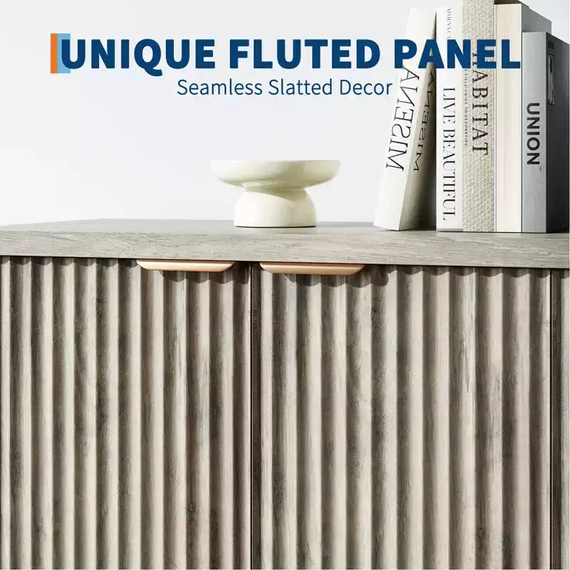 Moderner Sideboard-Buffetschrank aus Holz mit 4 Türen, Stauraum, Anrichte, Kaffeebar-Tischkonsole für Wohnzimmer, Küche, Esszimmer & Flur