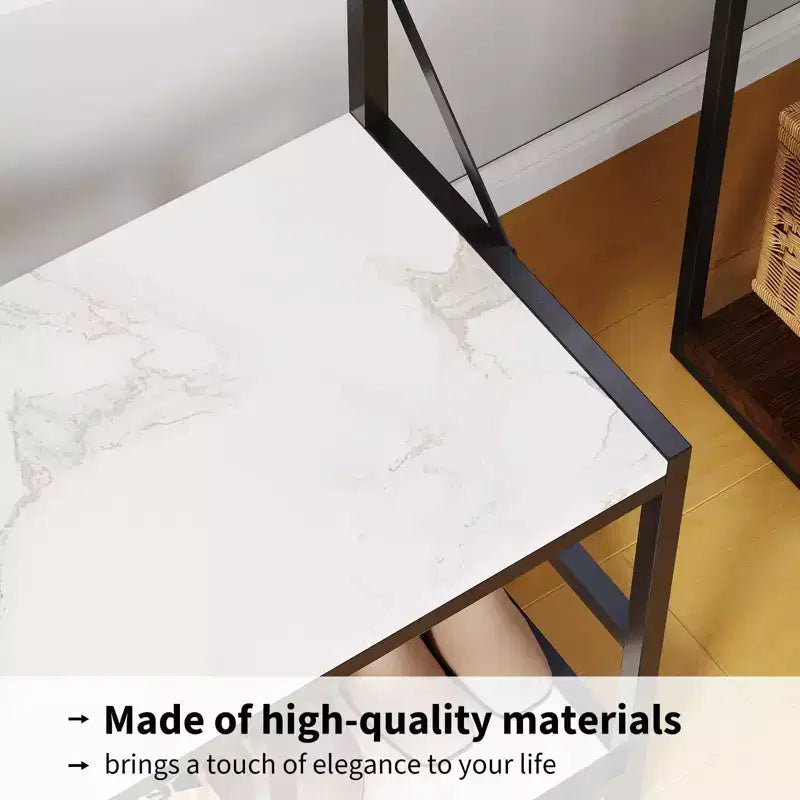 5-in-1 Garderobenbaum mit Sitzbank und Schuhaufbewahrung, 99 cm breite Garderobe mit verstellbarem Regal, vielseitiger freistehender Kleiderständer für das Schlafzimmer