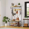 5 in 1 Hall Tree with Bench and Shoe Storage,39 Coat and Shoe Rack with Adjustable Shelf,Versatile Freestanding Clothes Rack for Bedroom