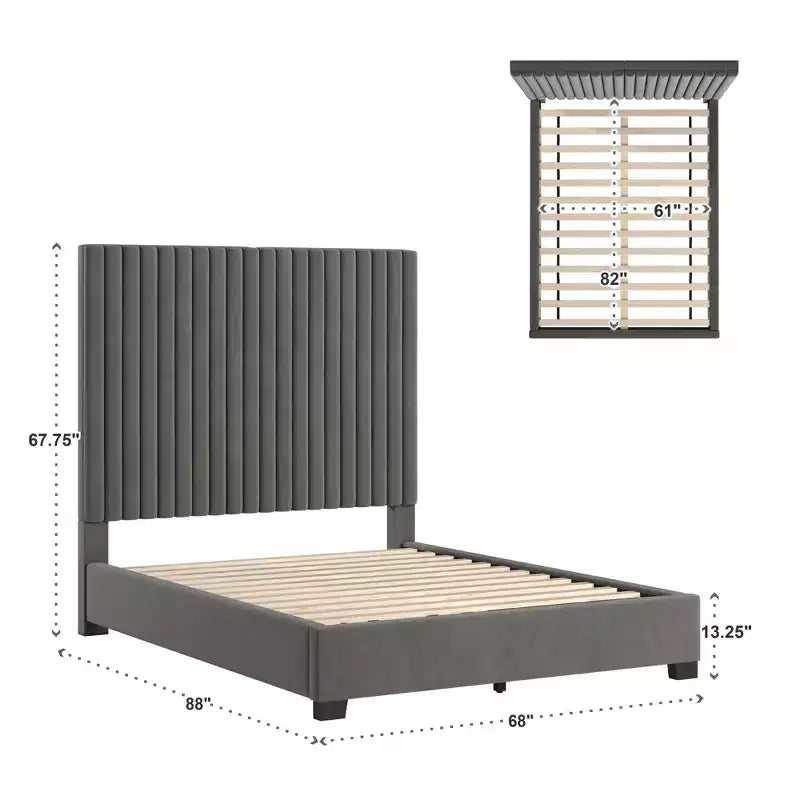 Queen-Bett – Grau