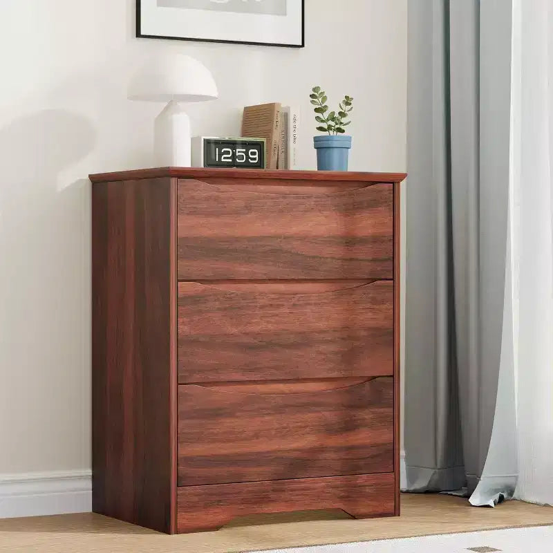 Holzkommode mit 3 Schubladen, lange Kommode, moderner Schrank, für Schlafzimmer, Wohnzimmer