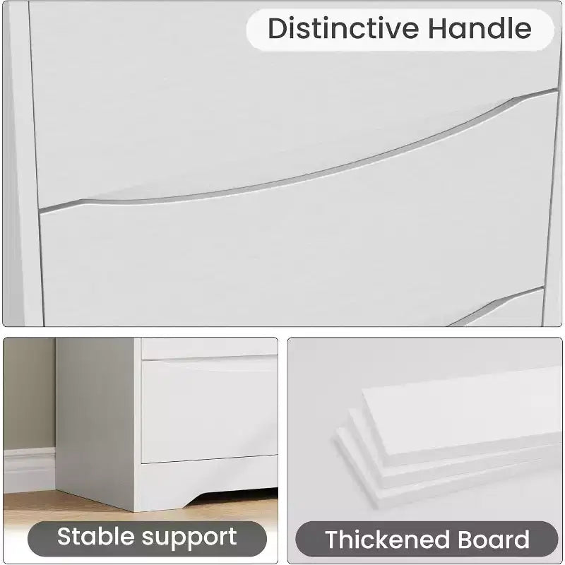 Holzkommode mit 3 Schubladen, lange Kommode, moderner Schrank, für Schlafzimmer, Wohnzimmer