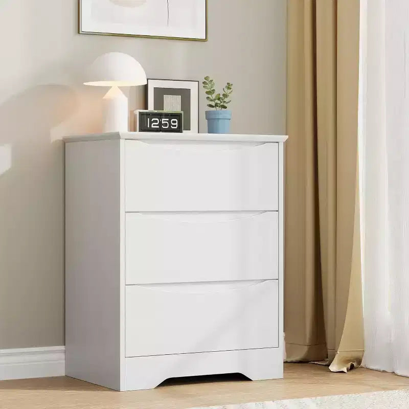 Holzkommode mit 3 Schubladen, lange Kommode, moderner Schrank, für Schlafzimmer, Wohnzimmer
