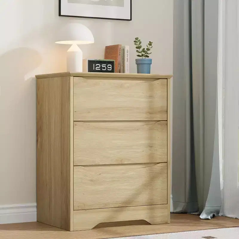 Holzkommode mit 3 Schubladen, lange Kommode, moderner Schrank, für Schlafzimmer, Wohnzimmer