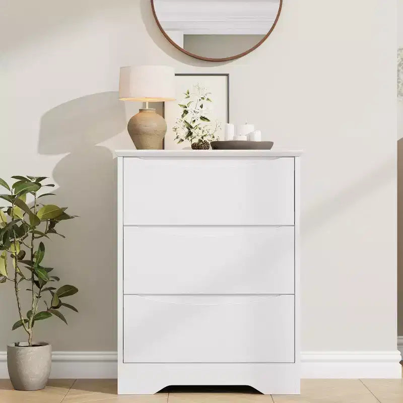 Holzkommode mit 3 Schubladen, lange Kommode, moderner Schrank, für Schlafzimmer, Wohnzimmer