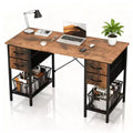 JIONJOY 47'' Computer Desk with 4 Reversible Fabric Drawers & Mesh Shelf, Large Storage Desk for Home Office, Gaming & Study