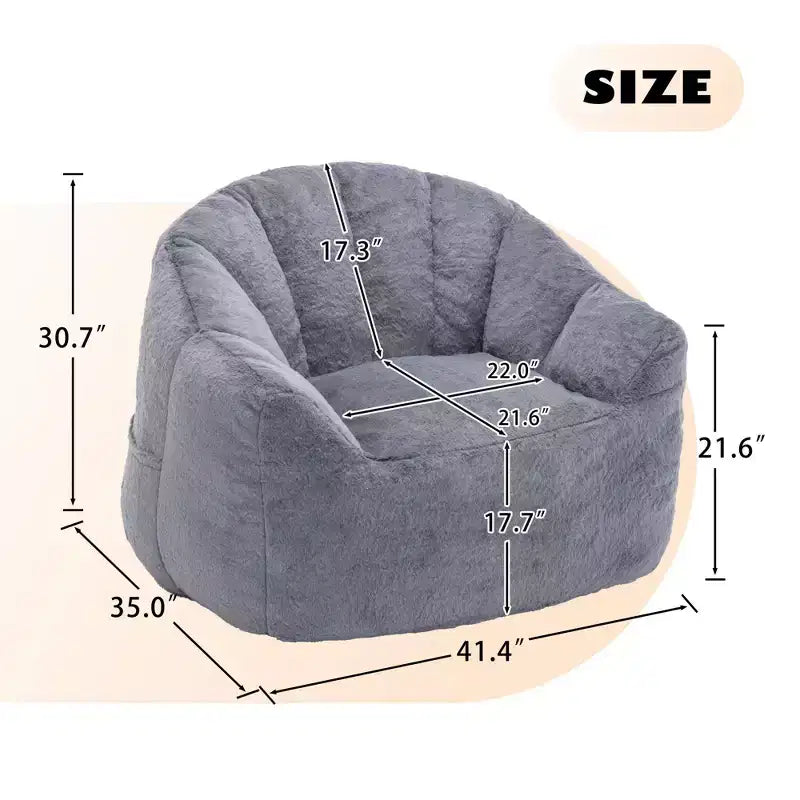 Weiße Loungesessel für Erwachsene, Lesesessel mit Armlehnen, Polsterung aus Kunstfell, hochdichter Schaumstoff, gemütlicher moderner Sessel für Wohnzimmer und Schlafzimmer