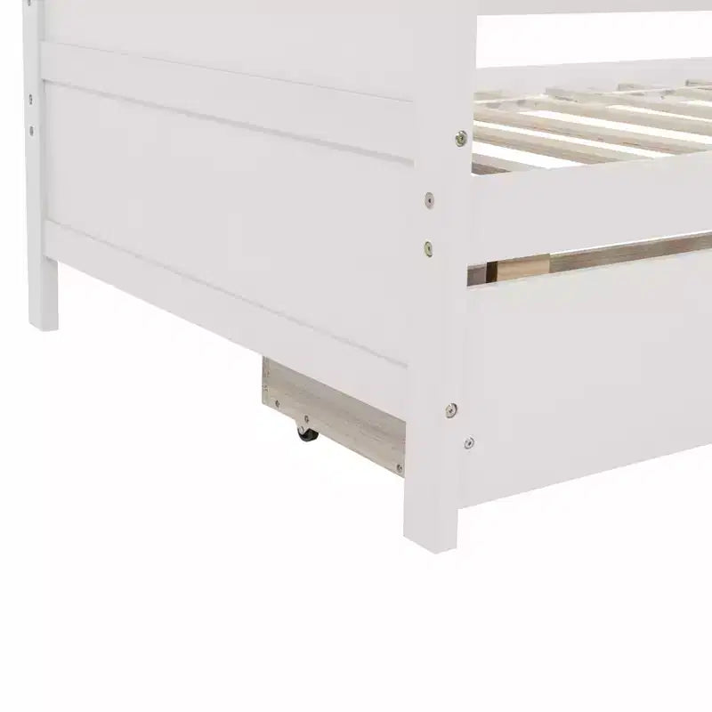 Queensize-Bettrahmen Sanft schließende Schubladen Massives Kautschukholz Kein Boxspringbett erforderlich