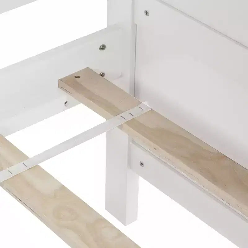Queensize-Bettrahmen Sanft schließende Schubladen Massives Kautschukholz Kein Boxspringbett erforderlich
