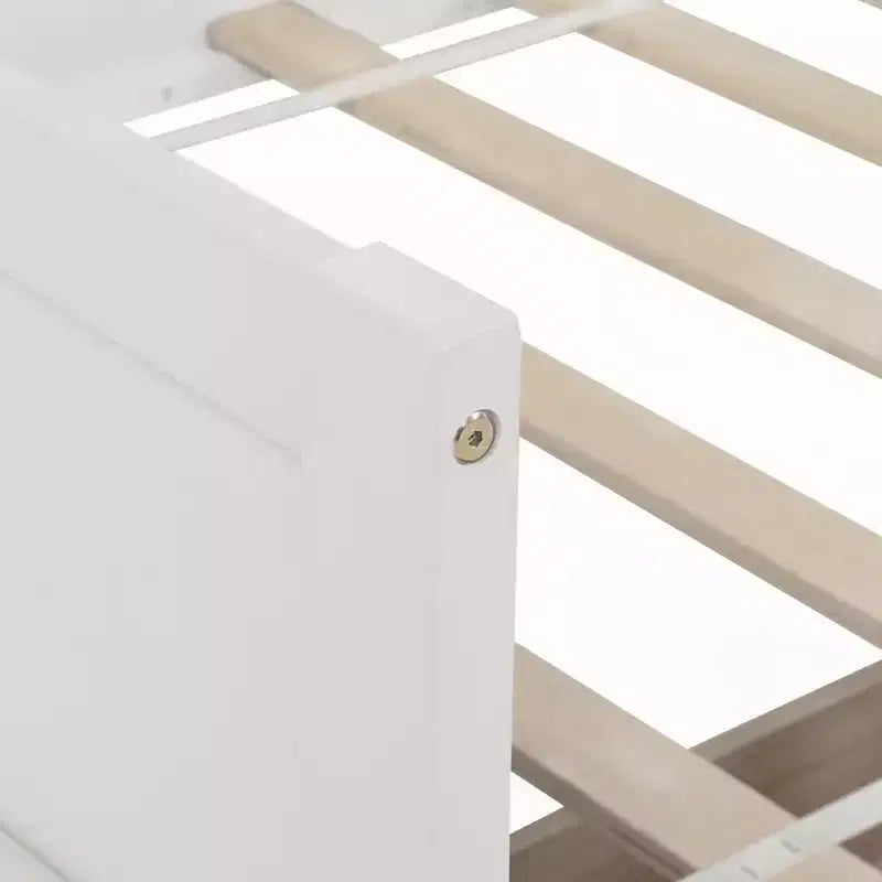 Queensize-Bettrahmen Sanft schließende Schubladen Massives Kautschukholz Kein Boxspringbett erforderlich