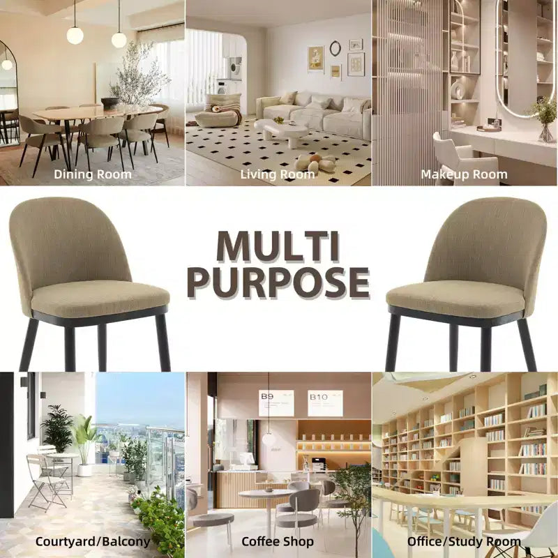 Gepolsterte Esszimmerstühle, moderner Stoff, hohe Rückenlehne, tiefer Sitz, Holzbeine, hohle Küchenstühle für das Esszimmer