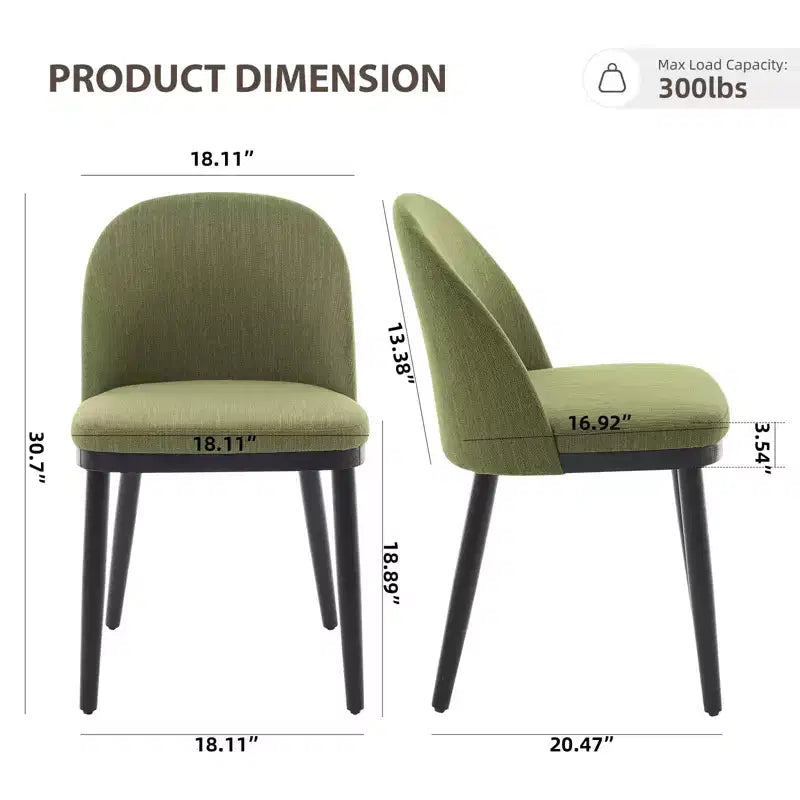 Gepolsterte Esszimmerstühle, moderner Stoff, hohe Rückenlehne, tiefer Sitz, Holzbeine, hohle Küchenstühle für das Esszimmer