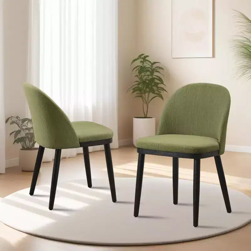 Gepolsterte Esszimmerstühle, moderner Stoff, hohe Rückenlehne, tiefer Sitz, Holzbeine, hohle Küchenstühle für das Esszimmer