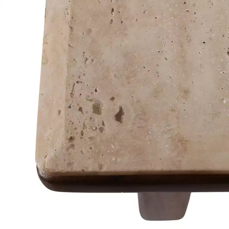 Rustikaler Beistelltisch mit quadratischer Platte für kleine Räume – elegantes Design mit Holzfuß für Wohn- und Schlafzimmer – 21, Hellbraun & Braun