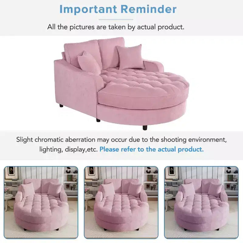 Chaise Lounge Schlafsofa aus Holz und Chenille mit getufteter Sitzfläche und abnehmbaren Kissen