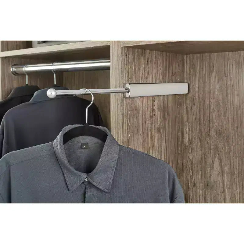14 ausziehbarer Kleiderhaken für die Schrankorganisation, ausziehbare, gleitende Kleideraufbewahrungsstange mit Befestigungsmaterial, Chrom