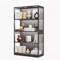 65 Display Cabinet with Glass Doors, 4-Tier Curio Cabinet with 3 Color LED Lights & Motion Sensor, Glass Display Case for Collectibles