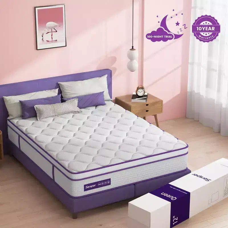 10 Euro Top Memory Foam Federkern-Hybridmatratze – Kompatibel mit Plattformbett, Boxspring oder Lattenrost