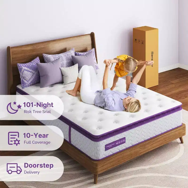 8 Pillow Top Memory Foam Federkern Hybrid Matratze - Kompatibel mit Plattformbett, Boxspring oder Lattenrost