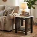 GDFStudio Mason Modern Wood Contemporary End Table with Faux Marble Top