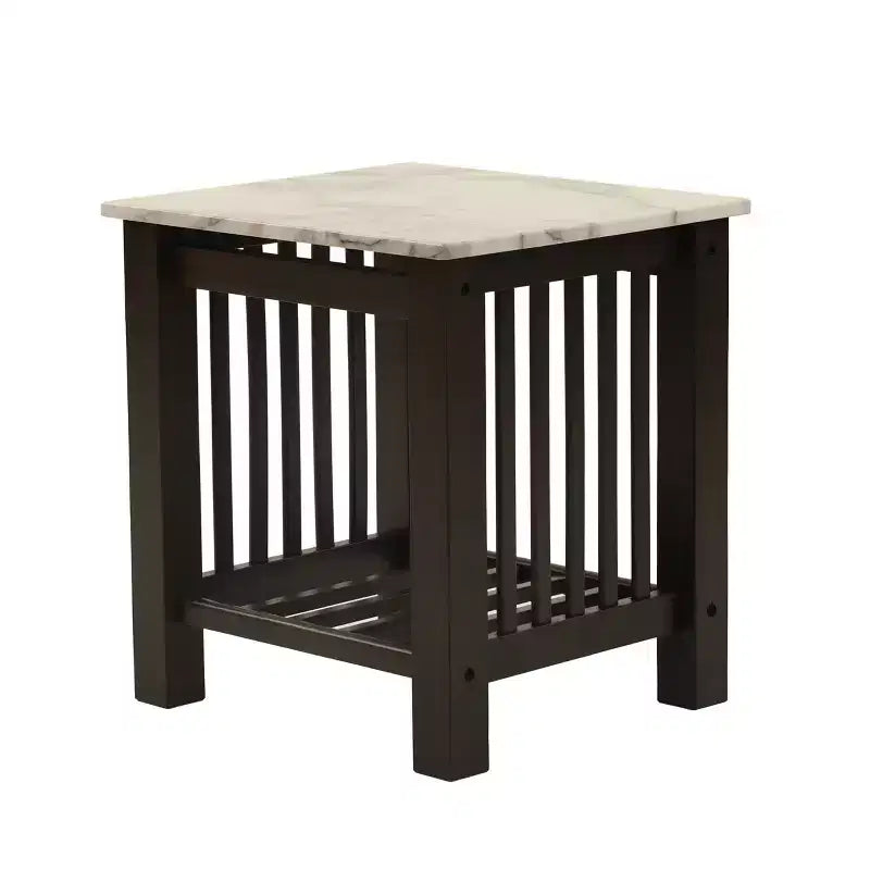 Mason Moderner Holz-Beistelltisch mit Marmor-Imitat-Platte