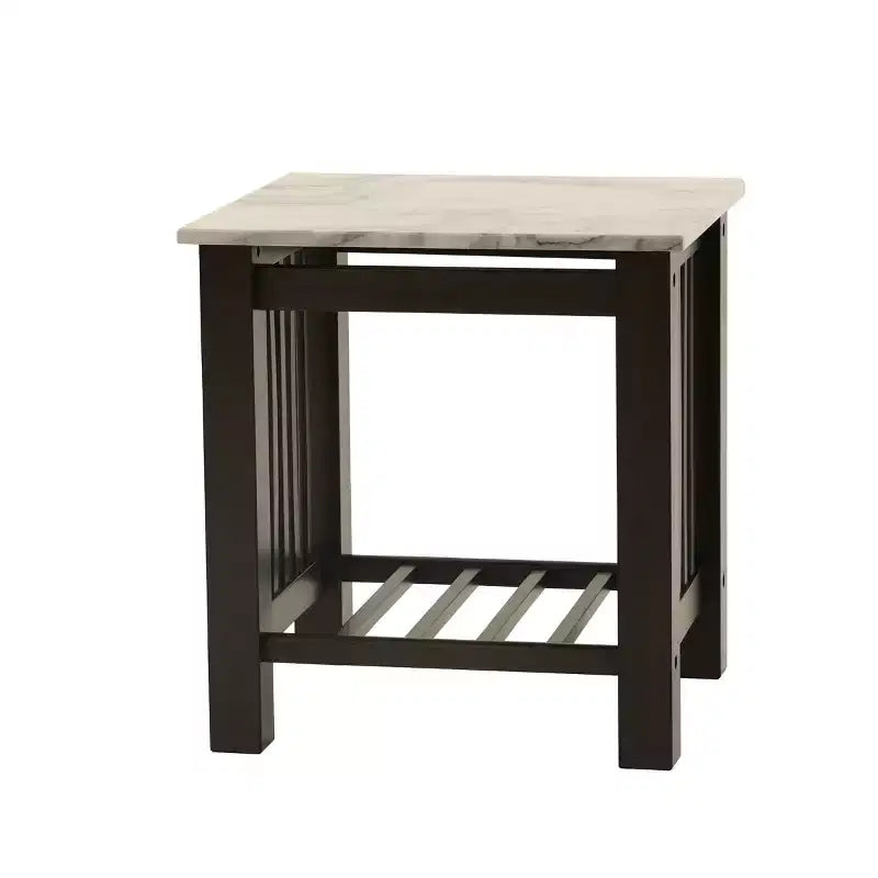 Mason Moderner Holz-Beistelltisch mit Marmor-Imitat-Platte