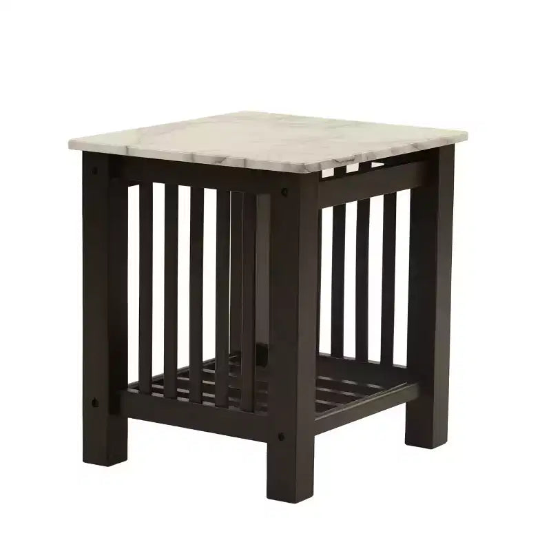 Mason Moderner Holz-Beistelltisch mit Marmor-Imitat-Platte
