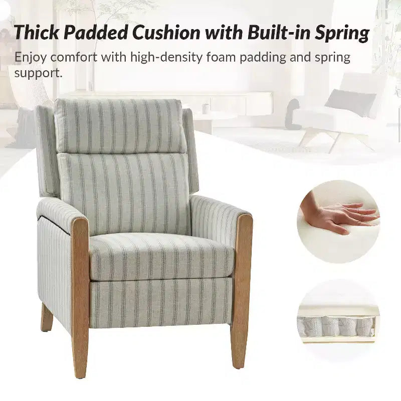 Gepolsterter Relaxsessel mit Push-Back-Funktion - BEIGE