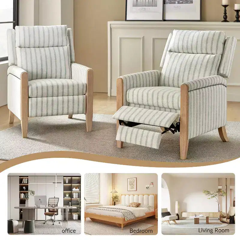 Gepolsterter Relaxsessel mit Push-Back-Funktion - BEIGE