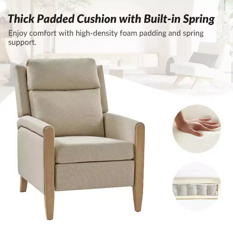 Gepolsterter Relaxsessel mit Push-Back-Funktion - BEIGE