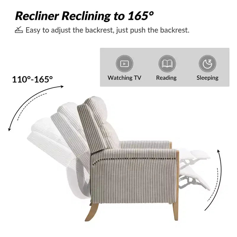 Gepolsterter Relaxsessel mit Push-Back-Funktion - BEIGE