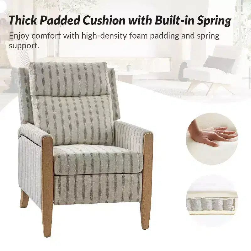 Gepolsterter Relaxsessel mit Push-Back-Funktion - BEIGE