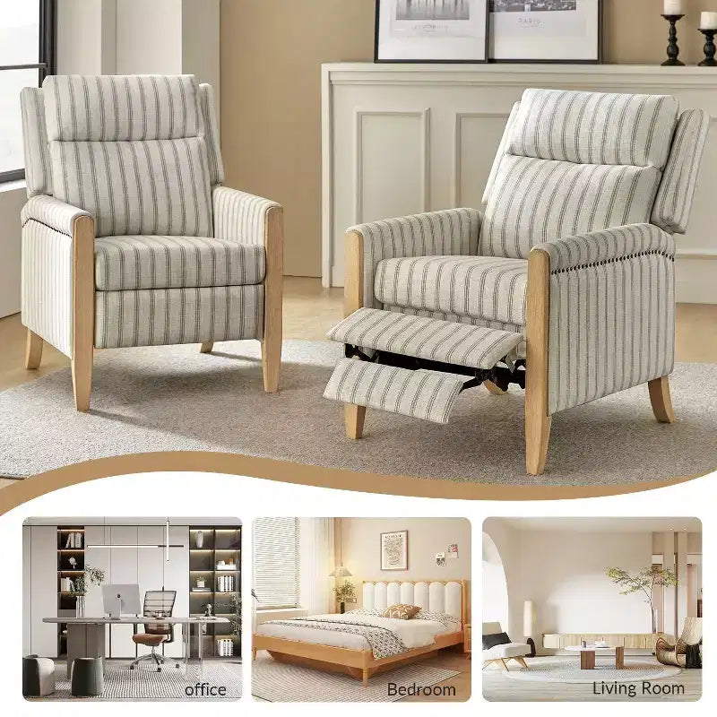 Gepolsterter Relaxsessel mit Push-Back-Funktion - BEIGE