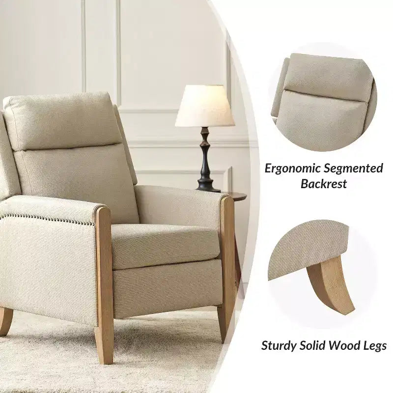Gepolsterter Relaxsessel mit Push-Back-Funktion - BEIGE