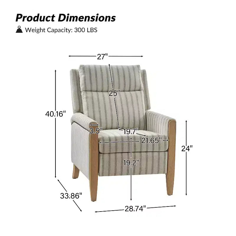 Gepolsterter Relaxsessel mit Push-Back-Funktion - BEIGE
