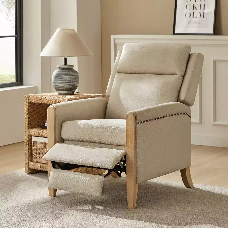 Gepolsterter Relaxsessel mit Push-Back-Funktion - BEIGE
