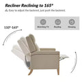 Rosa Upholstered Push Back Recliner-BEIGE