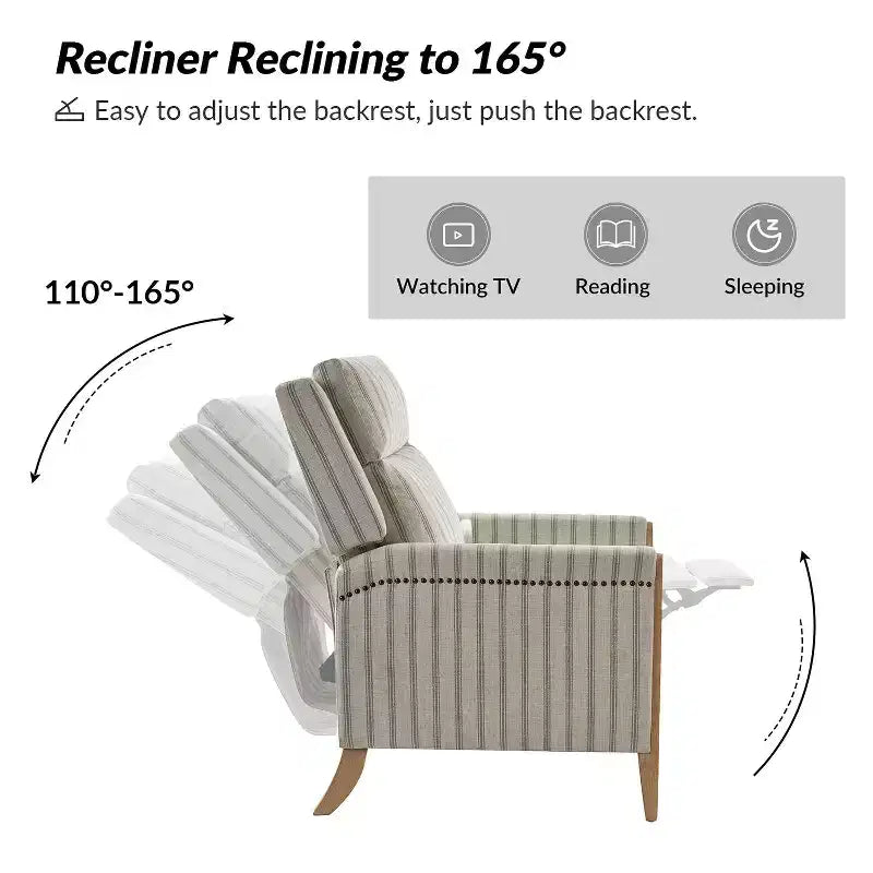 Gepolsterter Relaxsessel mit Push-Back-Funktion - BEIGE